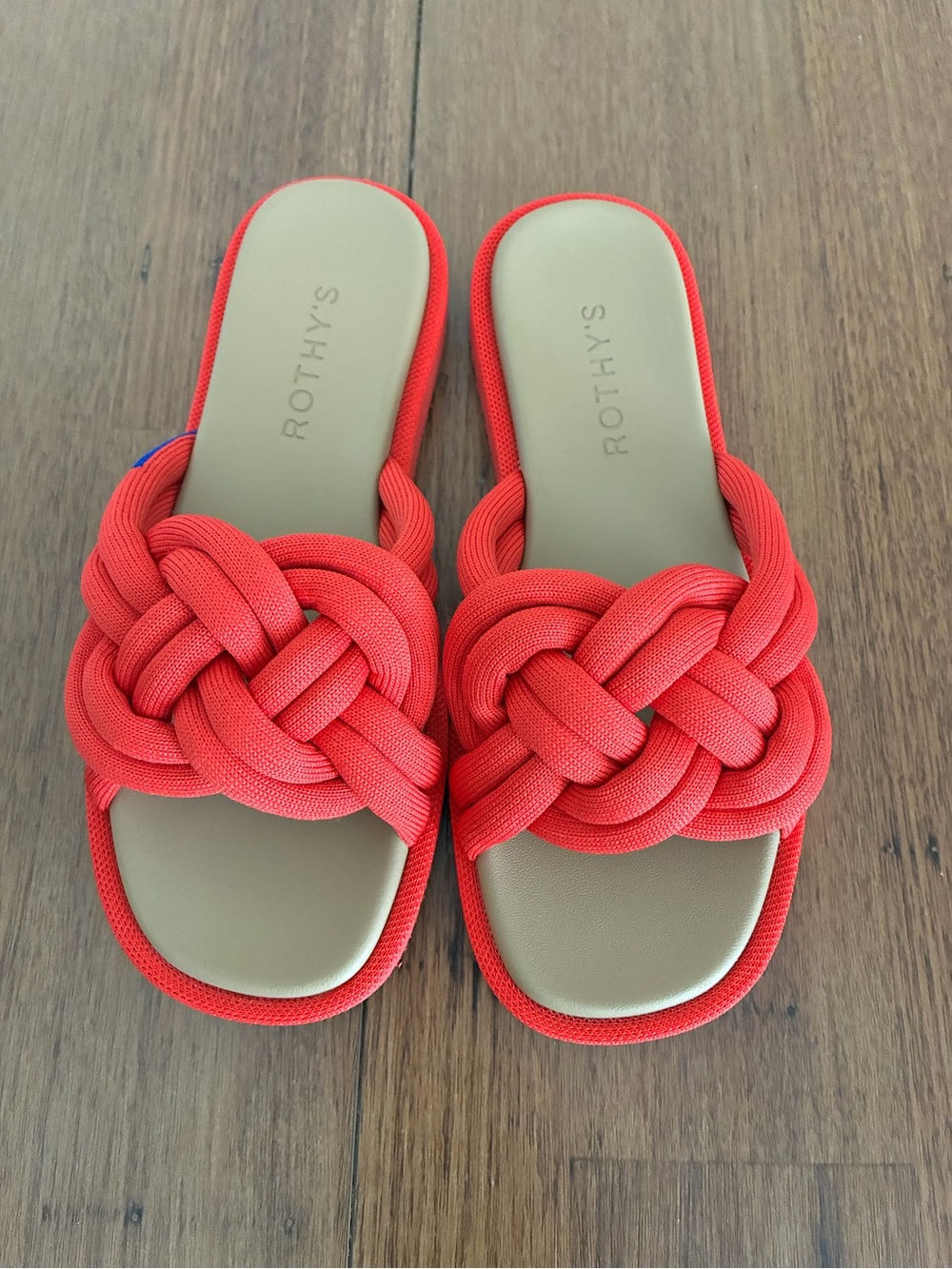 Rothy's Women's the summer slide Red Hot Sandals size 5